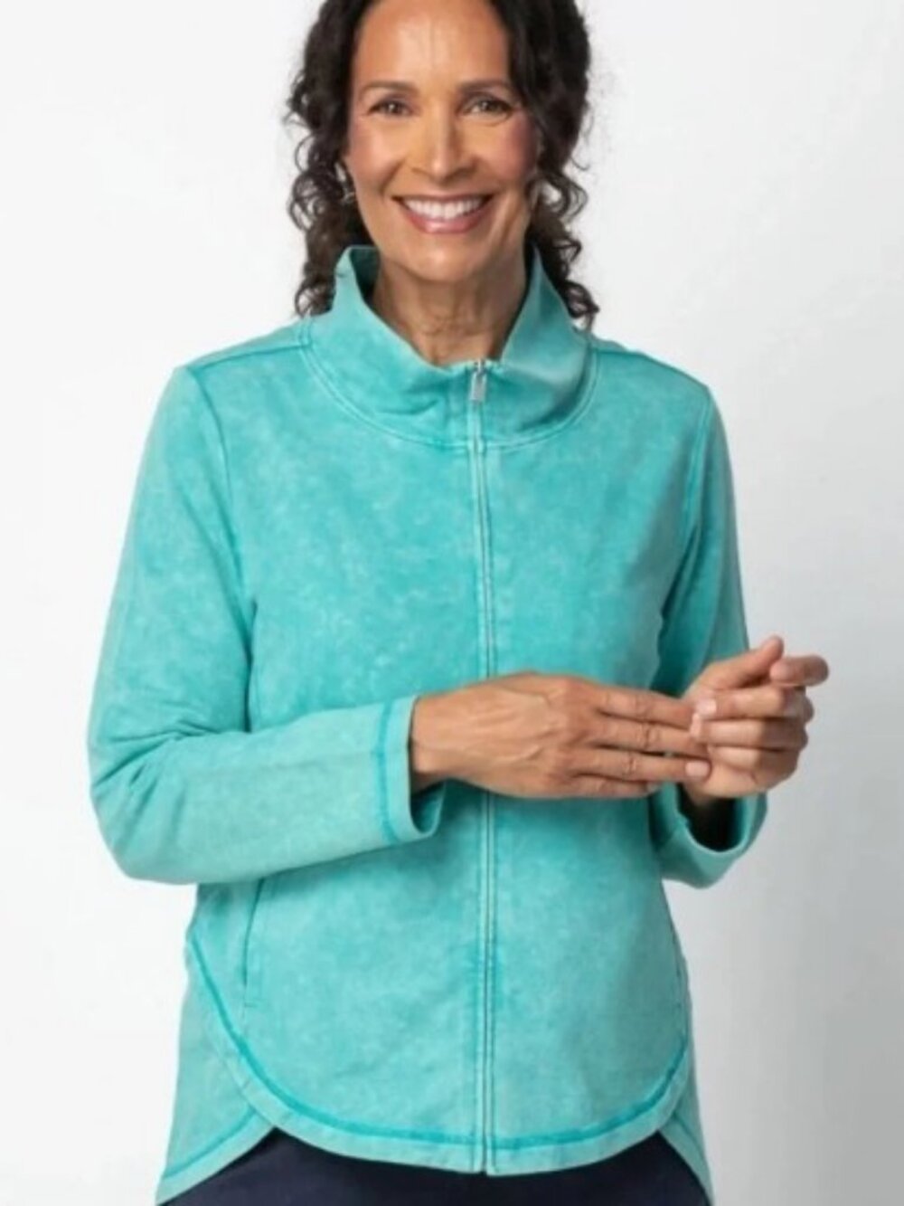 Habitat Clothes to Live In Turquoise River Wash Terry Chill Jacket Size S - Picture 11 of 11